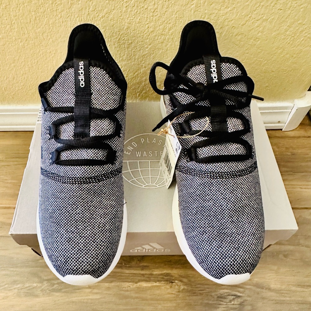 NEW! Adidas Women's CLOUDFOAM PURE 2.0 SHOES, Black/White Running Shoes - Picture 5 of 9